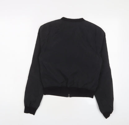 Womens UK Size 6 H&M Black Bomber Jacket
