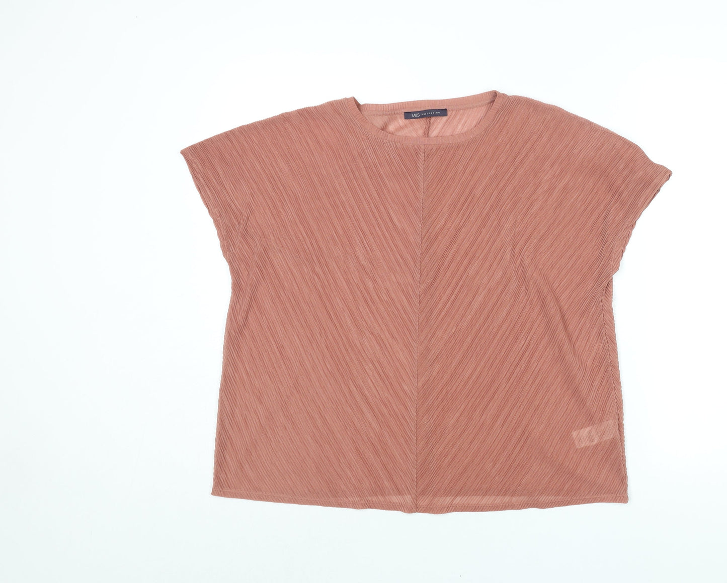 Womens UK Size 14 Marks and Spencer Pink Basic Blouse