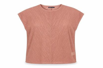 Marks & Spencer Womens Pink Polyester Basic Blouse Size 14 Round Neck
