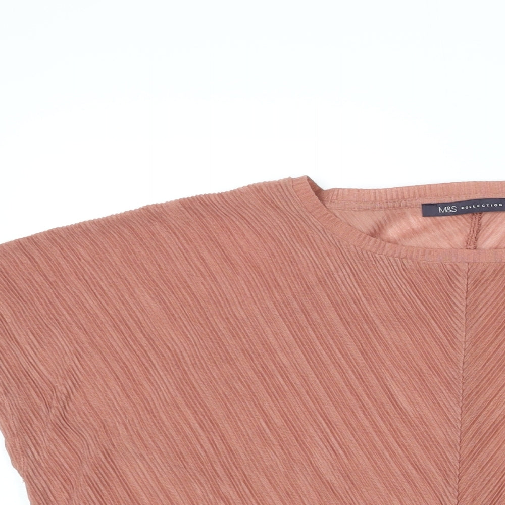 Womens UK Size 14 Marks and Spencer Pink Basic Blouse