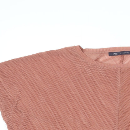 Womens UK Size 14 Marks and Spencer Pink Basic Blouse