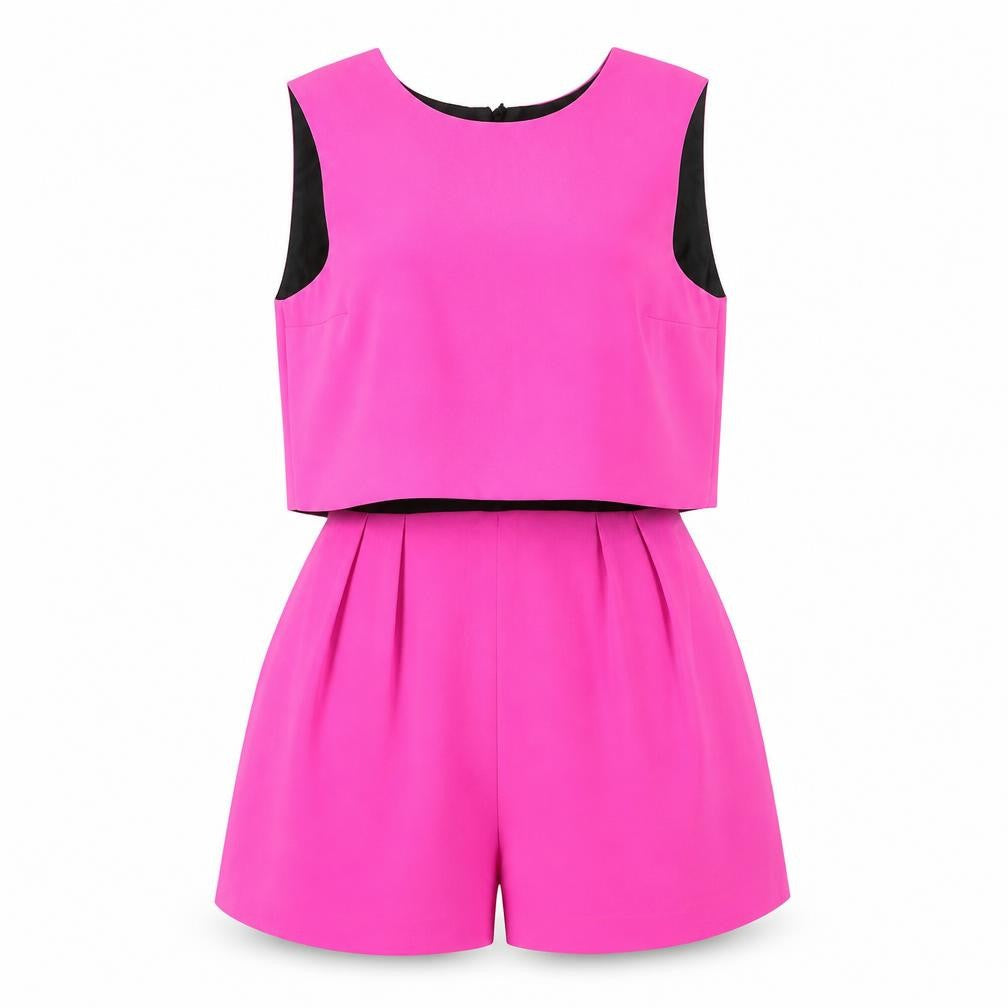 Womens UK Size 10 Miss Selfridge One-Piece Pink Playsuit