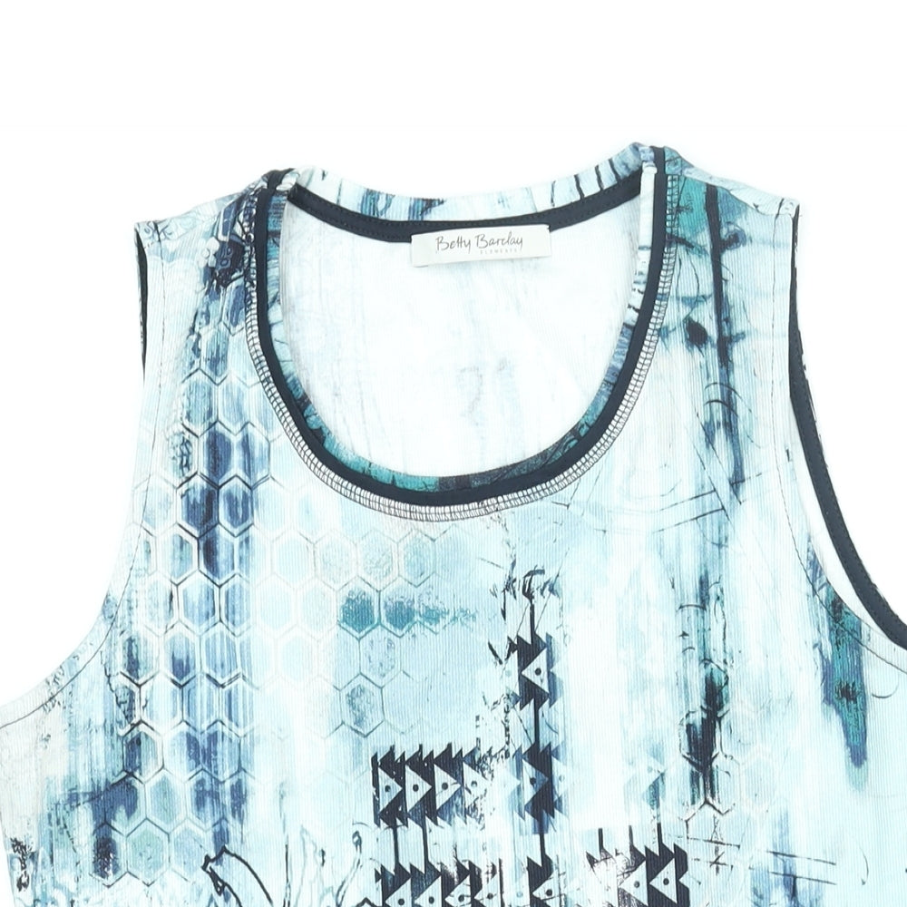 Womens UK Size 12 Betty Barclay Blue Basic T-Shirt