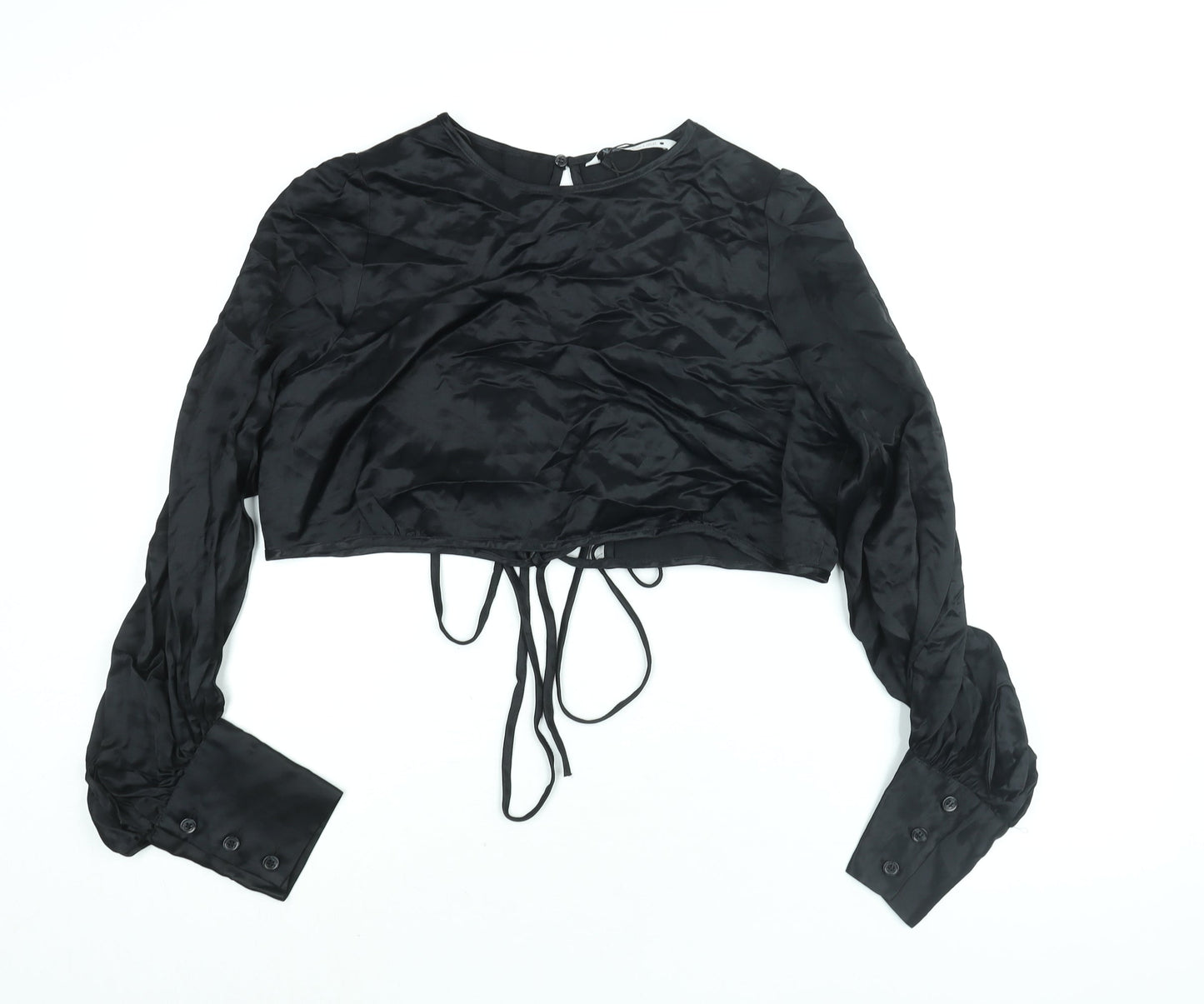 Womens UK Size L Zara Black Basic Blouse