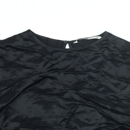 Womens UK Size L Zara Black Basic Blouse