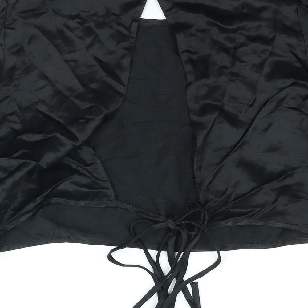 Womens UK Size L Zara Black Basic Blouse