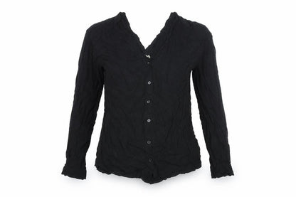 Olive + Oak Womens Black Viscose Basic Blouse Size M V-Neck