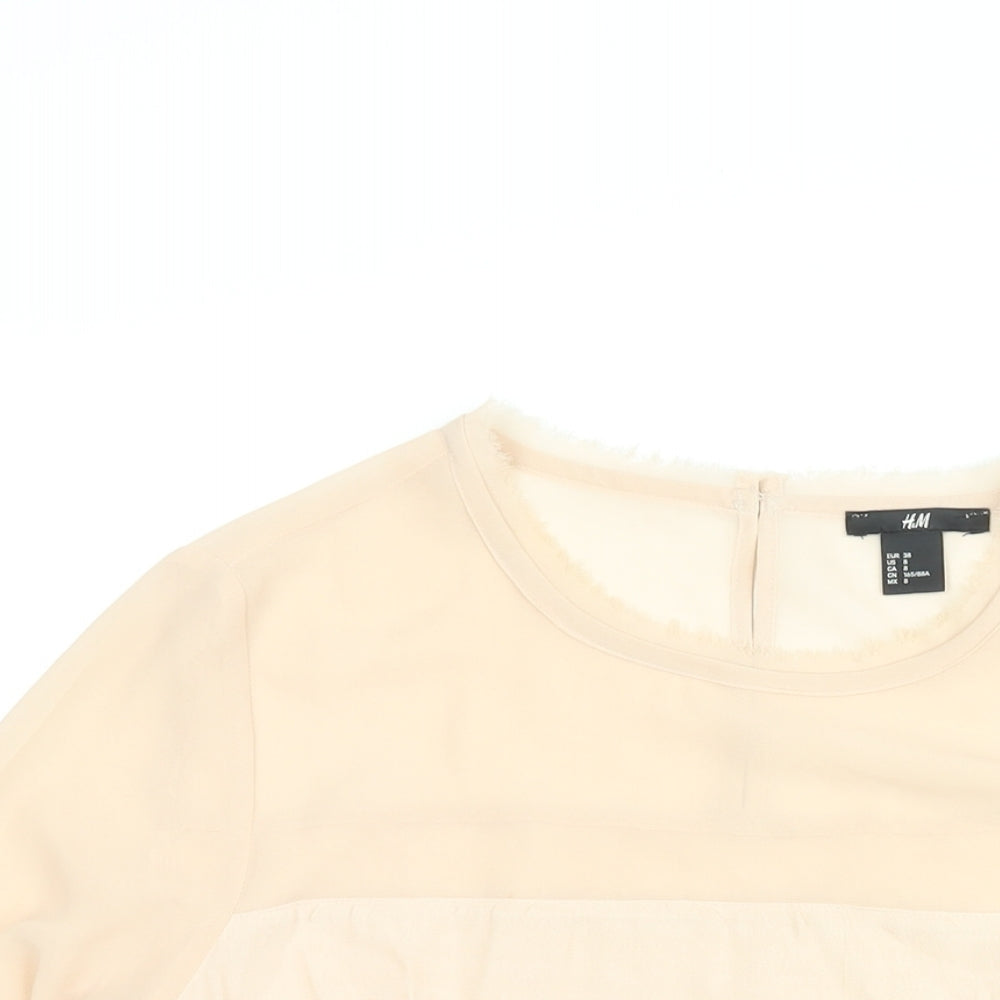 Womens UK Size 10 H&M Pink Basic Blouse