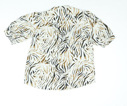 Womens UK Size 14 New Look White Basic Button-Up