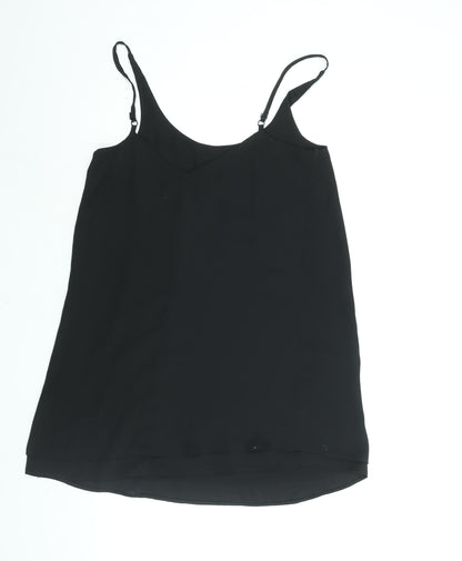 Miss Selfridge Womens Black Polyester Mini Size 8 Scoop Neck Pullover