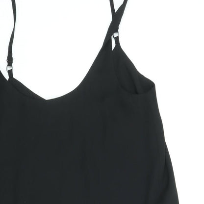 Miss Selfridge Womens Black Polyester Mini Size 8 Scoop Neck Pullover