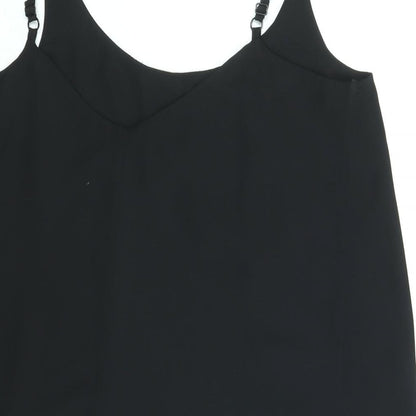 Miss Selfridge Womens Black Polyester Mini Size 8 Scoop Neck Pullover