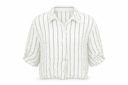 Womens UK Size M Divided by H&M White Cropped Button-Up