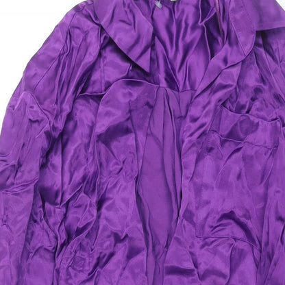 Zara Womens Purple Viscose Wrap Dress Size S Collared Tie