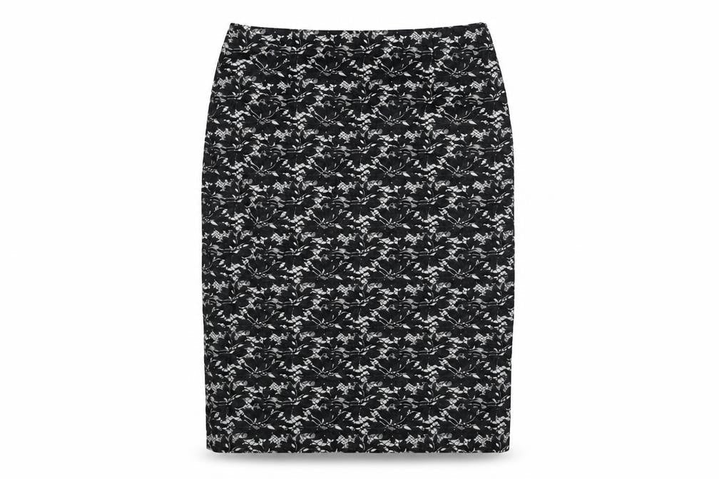 Phase Eight Womens Black Geometric Polyester Straight & Pencil Skirt Size 8 Zip