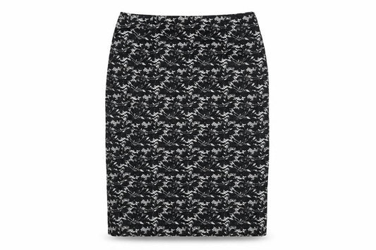 Phase Eight Womens Black Geometric Polyester Straight & Pencil Skirt Size 8 Zip