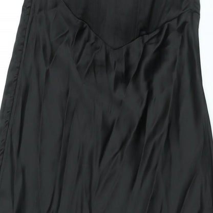 Zara Womens Black Polyester Shift Size M Sweetheart Zip - Drawstring Detail Corset Bodice