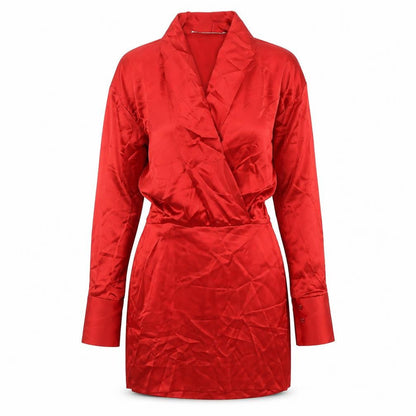 Zara Womens Red Polyester Mini Size XS V-Neck Zip