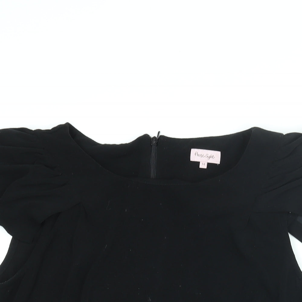Womens UK Size 14 Phase Eight Black Basic Blouse