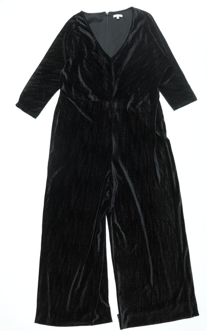 Sonder Studio Womens Black Polyester Jumpsuit One-Piece Size 16 L31 in Zip - Glitter