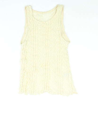 River Island Womens Ivory Polyamide Camisole Blouse Size 14 Scoop Neck