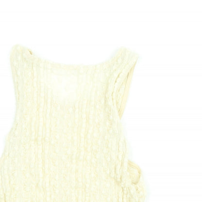 River Island Womens Ivory Polyamide Camisole Blouse Size 14 Scoop Neck