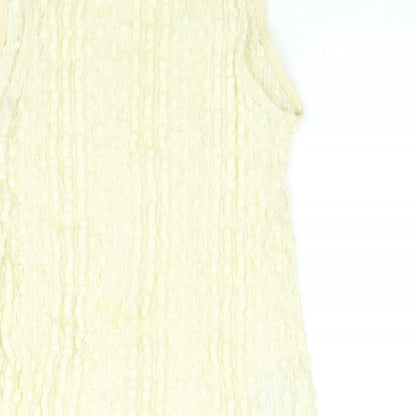 River Island Womens Ivory Polyamide Camisole Blouse Size 14 Scoop Neck