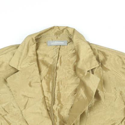 Steinmann Womens Gold Nylon Basic Blouse Size 16 Collared