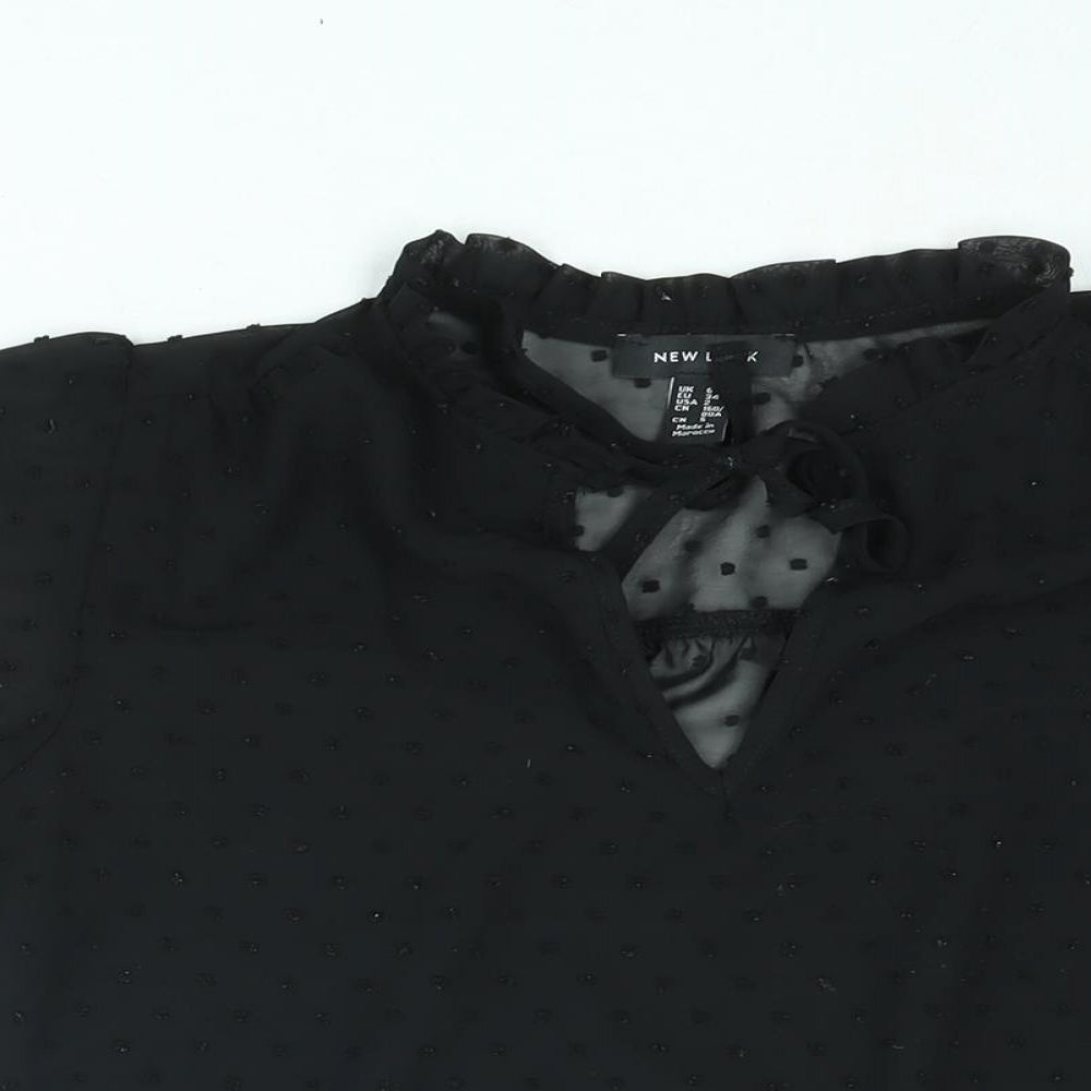 Womens UK Size 6 New Look Black Basic Blouse