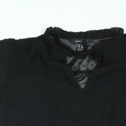Womens UK Size 6 New Look Black Basic Blouse