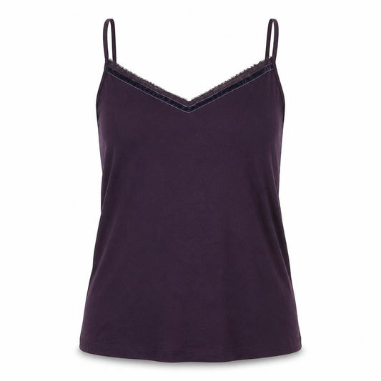 Marks & Spencer Womens Purple Viscose Basic Tank Size 20 V-Neck - Velvet Trim