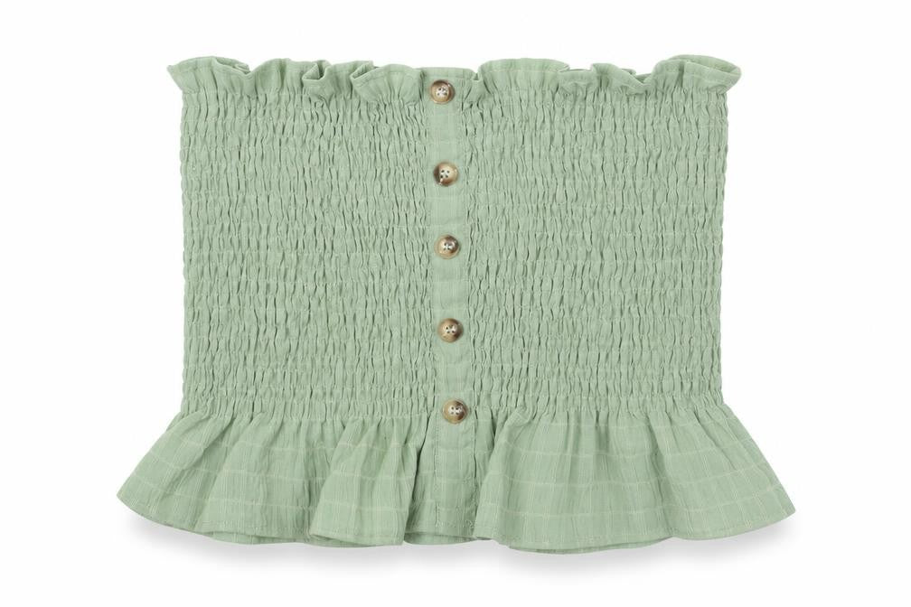 New Look Womens Green Polyester Basic Blouse Size L Square Neck - Rouched Button Detail
