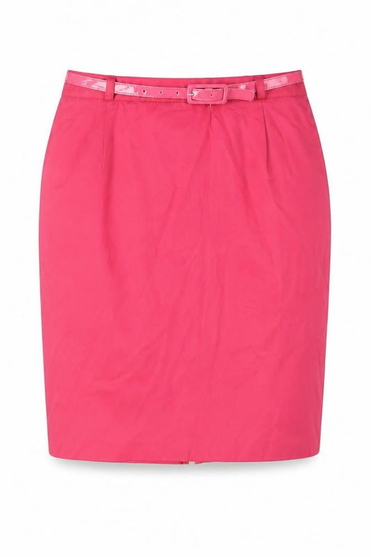 Taifun Womens Pink Silk Straight & Pencil Skirt Size 12 Zip - Belted