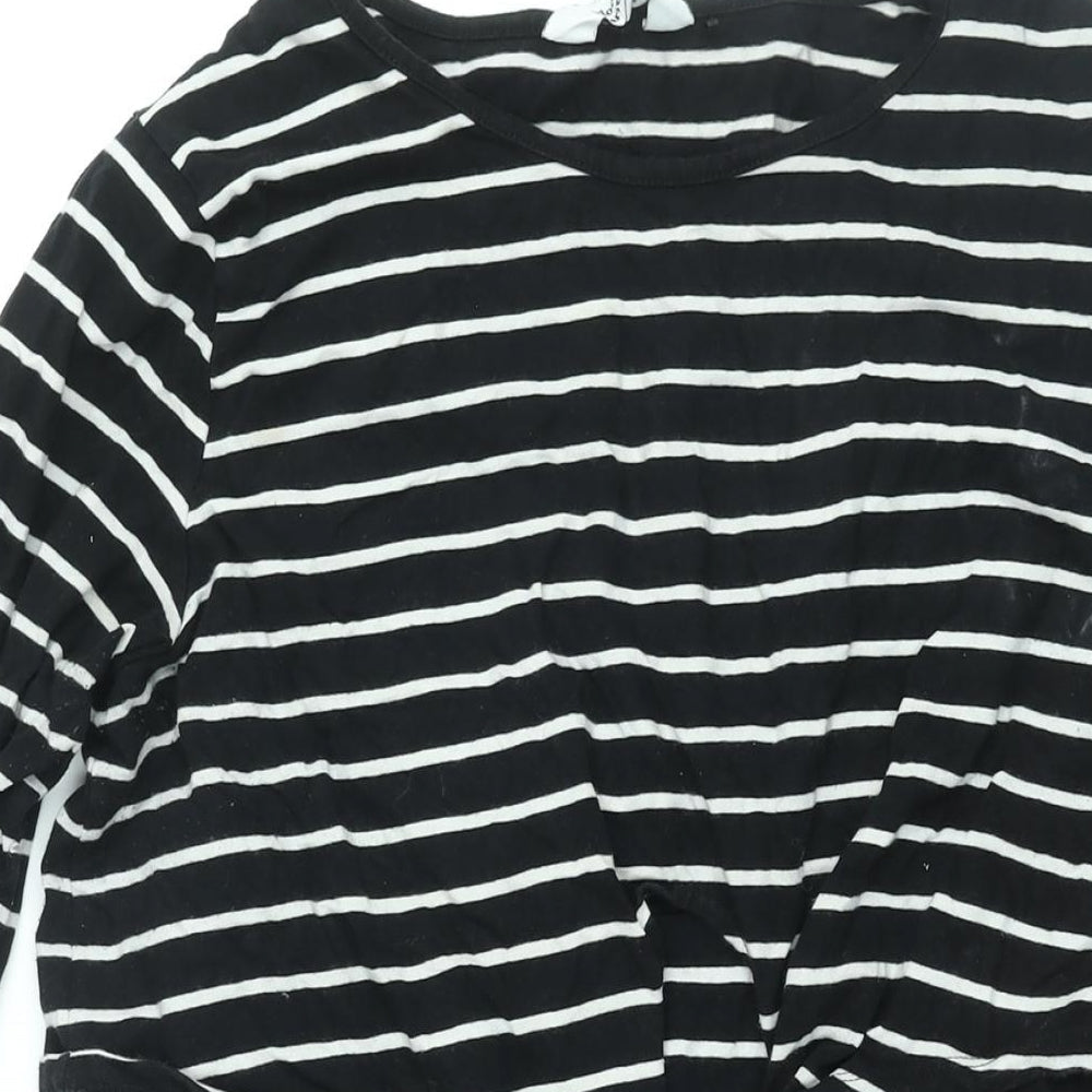 Blooming Marvellous Womens Black Cotton Shift Size 18 Round Neck Pullover - Tie Detail