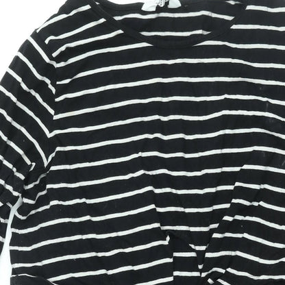 Blooming Marvellous Womens Black Cotton Shift Size 18 Round Neck Pullover - Tie Detail