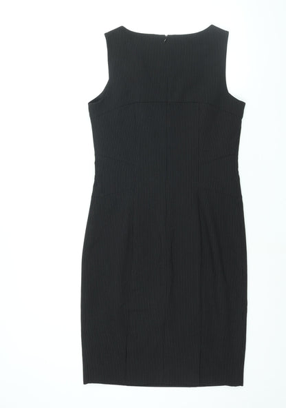 The Department Womens Black Polyester Pencil Dress Size 10 Round Neck Zip - Double Vented