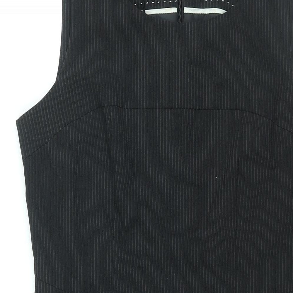 The Department Womens Black Polyester Pencil Dress Size 10 Round Neck Zip - Double Vented