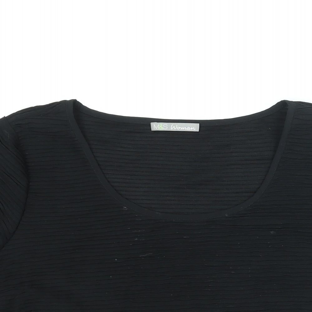 Womens UK Size 18 Marks and Spencer Black Basic Blouse