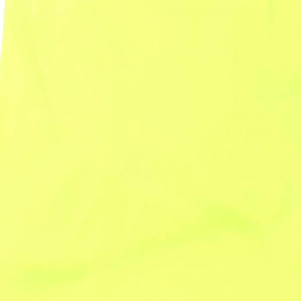 Warehouse Womens Yellow Polyester Maxi Size 14 Scoop Neck Pullover - Side Slits