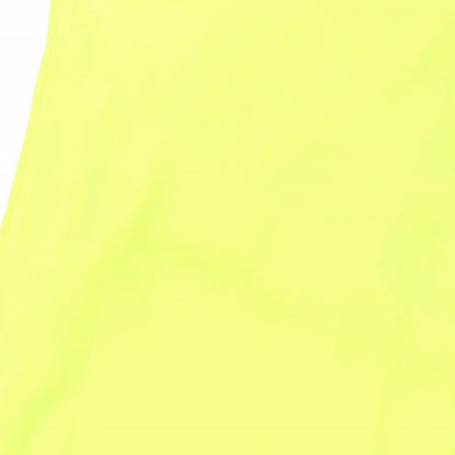 Warehouse Womens Yellow Polyester Maxi Size 14 Scoop Neck Pullover - Side Slits