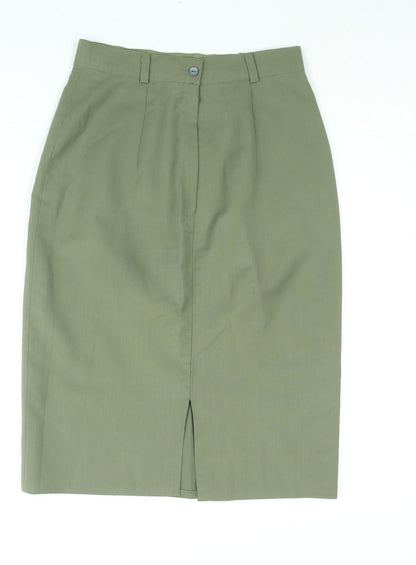 C&A Womens Green Polyester Straight & Pencil Skirt Size 12 Zip