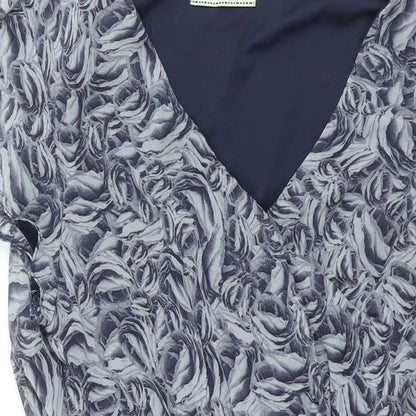 Dorothy Perkins Womens Black Geometric Polyester A-Line Size 16 V-Neck Pullover - Floral Print