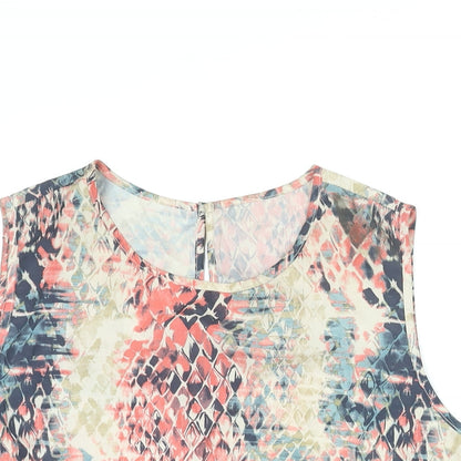 Avon Womens Multicoloured Geometric Polyester Camisole Blouse Size 18 Round Neck - Size 18-20
