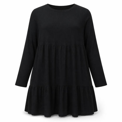 New Look Maternity Womens Black Polyester A-Line Size 18 Round Neck Pullover - Smocked