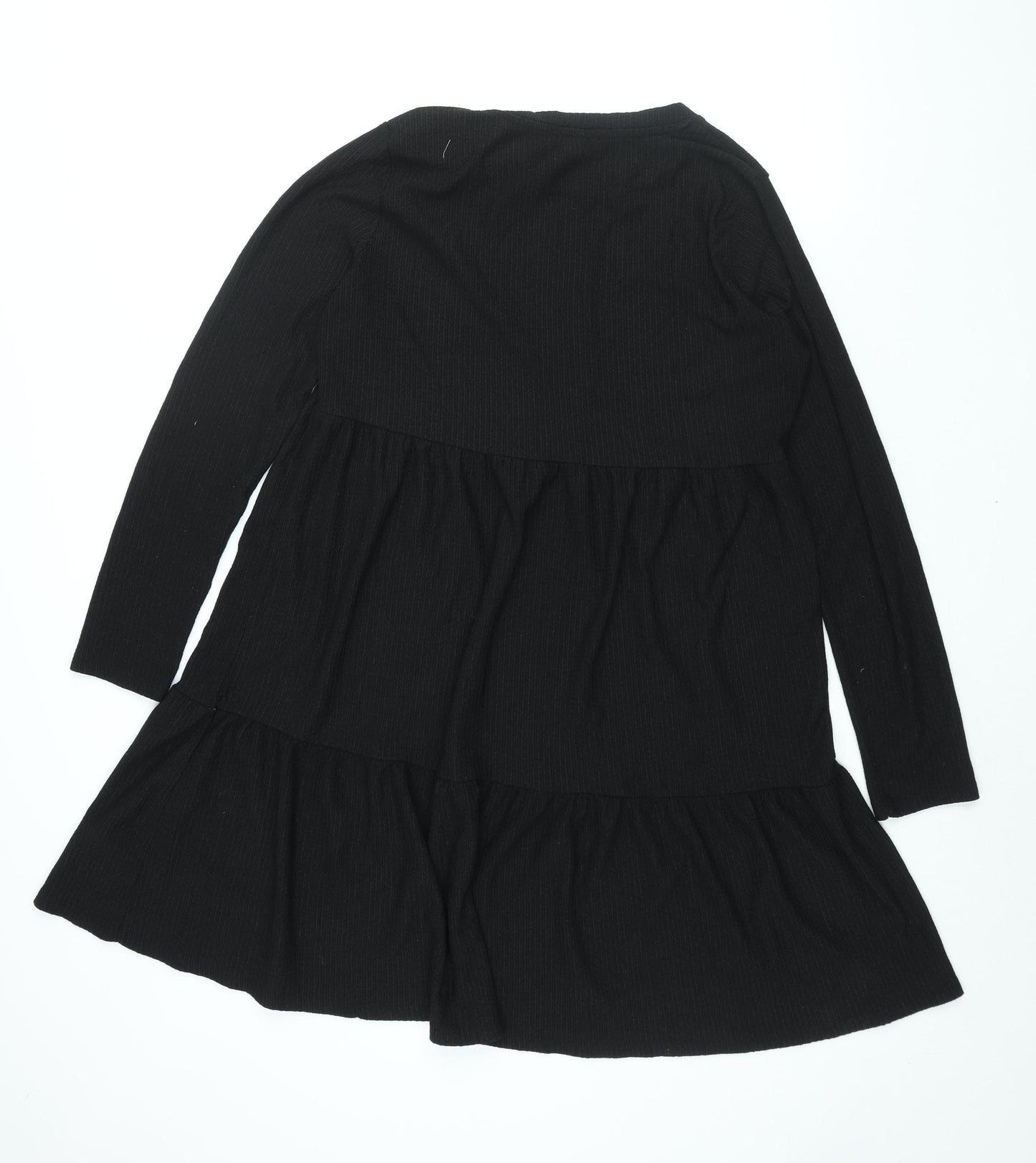 New Look Maternity Womens Black Polyester A-Line Size 18 Round Neck Pullover - Smocked