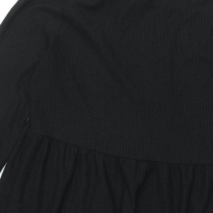 New Look Maternity Womens Black Polyester A-Line Size 18 Round Neck Pullover - Smocked