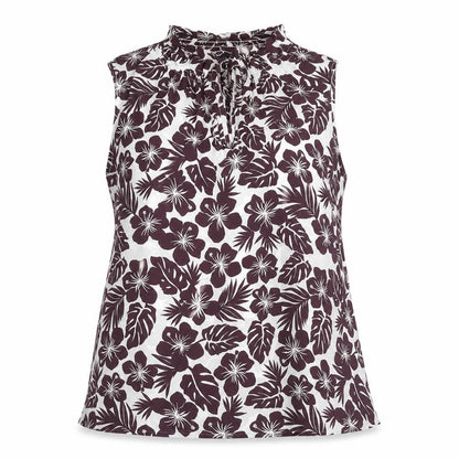 Marks & Spencer Womens Purple Floral Polyester Basic Blouse Size 10 Mock Neck