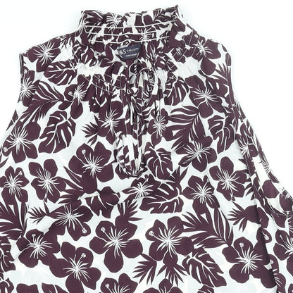 Womens UK Size 10 Marks and Spencer Purple Basic Blouse
