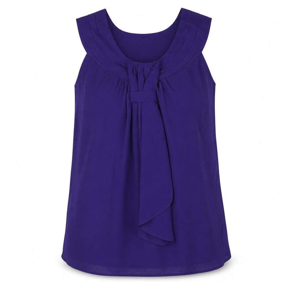 Marks & Spencer Womens Purple Polyester Camisole Blouse Size 14 Round Neck - Waterfall