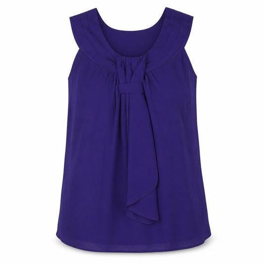 Marks & Spencer Womens Purple Polyester Camisole Blouse Size 14 Round Neck - Waterfall
